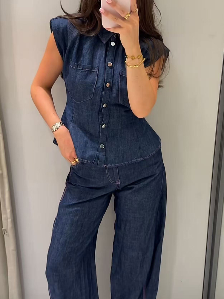 TFMLN Kadın Denim Pantolon Set - Shoulder Pad Set In incelemesi ve fiyatı
