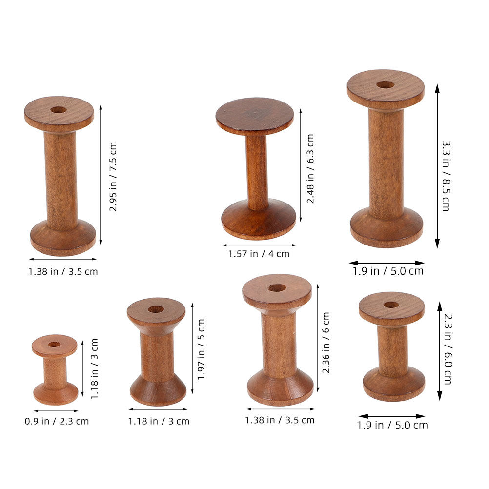 7 Adet Ahşap İplik Makarası Vi - Thread Bobbins Empty incelemesi ve fiyatı
